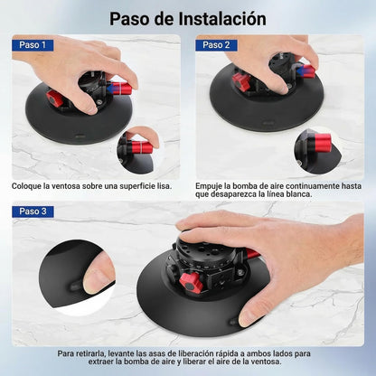 NEEWER Soporte de Succión para Cámara de 6" con Brazo Mágico de Cabeza Esférica, Soporte de Metal para Automóvil, en el Automóvil o Vidrio de Ventana con Orificios de Montaje ARRI de 1/4" 3/8",CA013