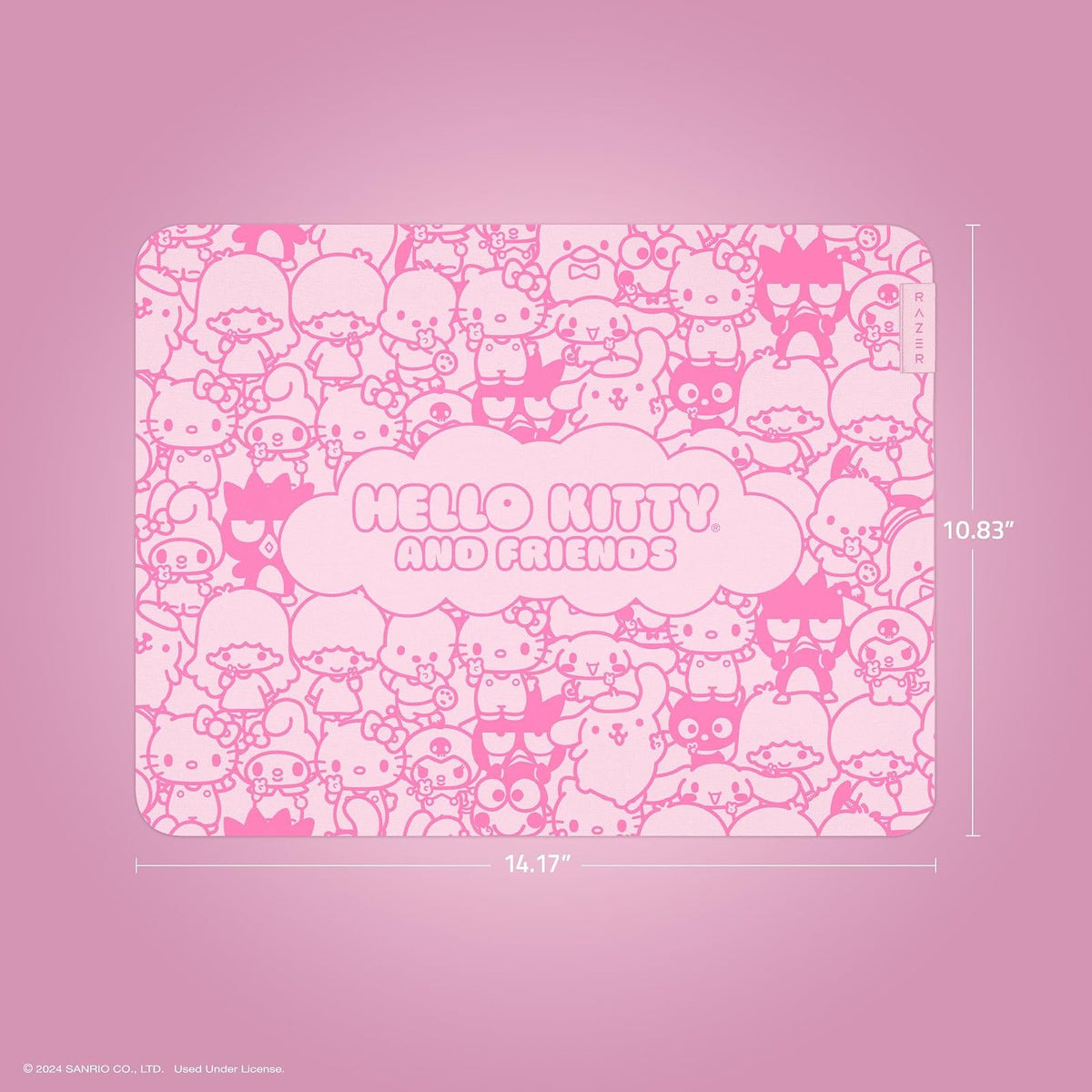 Razer Gigantus V2 - Alfombrilla de Mouse para Juegos (Mediana): Superficie de Tela de microtejido Texturizada, Espuma de Goma Gruesa de Alta Densidad, Base Antideslizante, edición Hello Kitty &