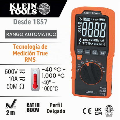 KLEIN TOOLS MM450 | Multímetro Digital | TRMS | 600 V | Auto Rango