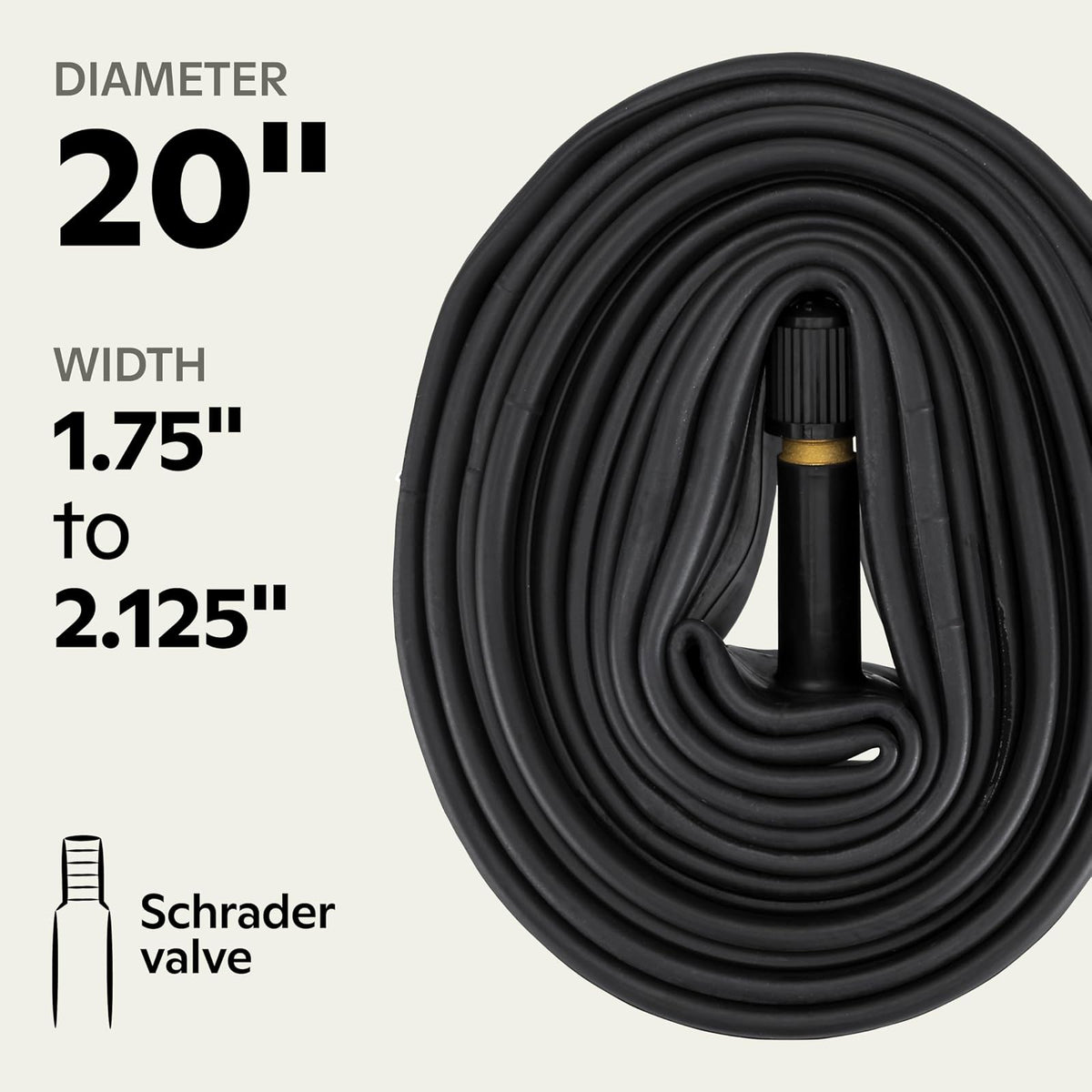 Schwinn - Tubo de Repuesto para neumáticos de Bicicleta, 20 x 1.7-2.1 Pulgadas, autosellado, válvula Schrader, construcción Duradera, Repuesto para neumáticos de Bicicleta BMX de 20 Pulgadas, niños o