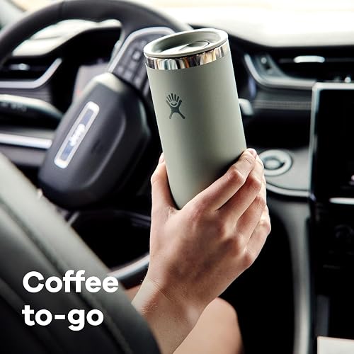 Hydro Flask - Taza de café de Viaje de Acero Inoxidable aislada, antiderrames, a Prueba de Fugas, 20 onzas, Verde Agave
