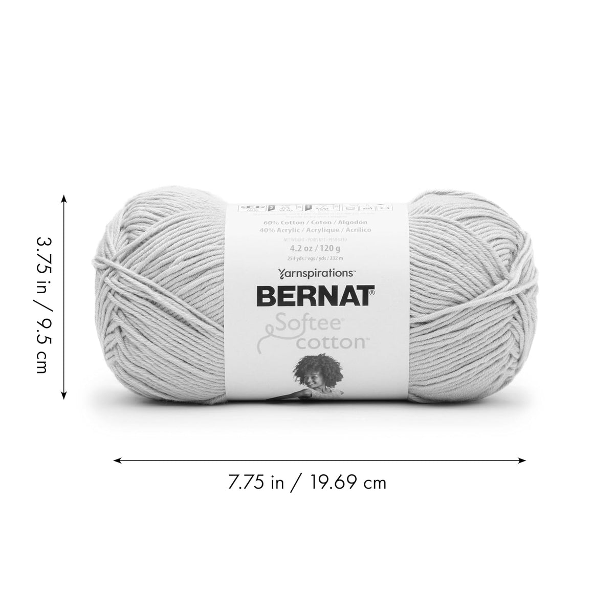 Bernat Softee - Hilo de algodón de ondas azules, paquete de 3 unidades de 120 g, nailon - 3 DK (ligero) - 254 yardas - Tejer, ganchillo y manualidades