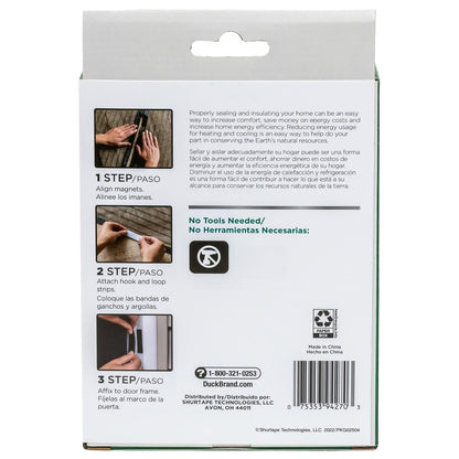 Duck Brand - Puerta magnética manos libres para puerta de ancho estándar, puerta de patio de malla y visualización de insectos con imanes, 39 x 86 pulgadas, color negro