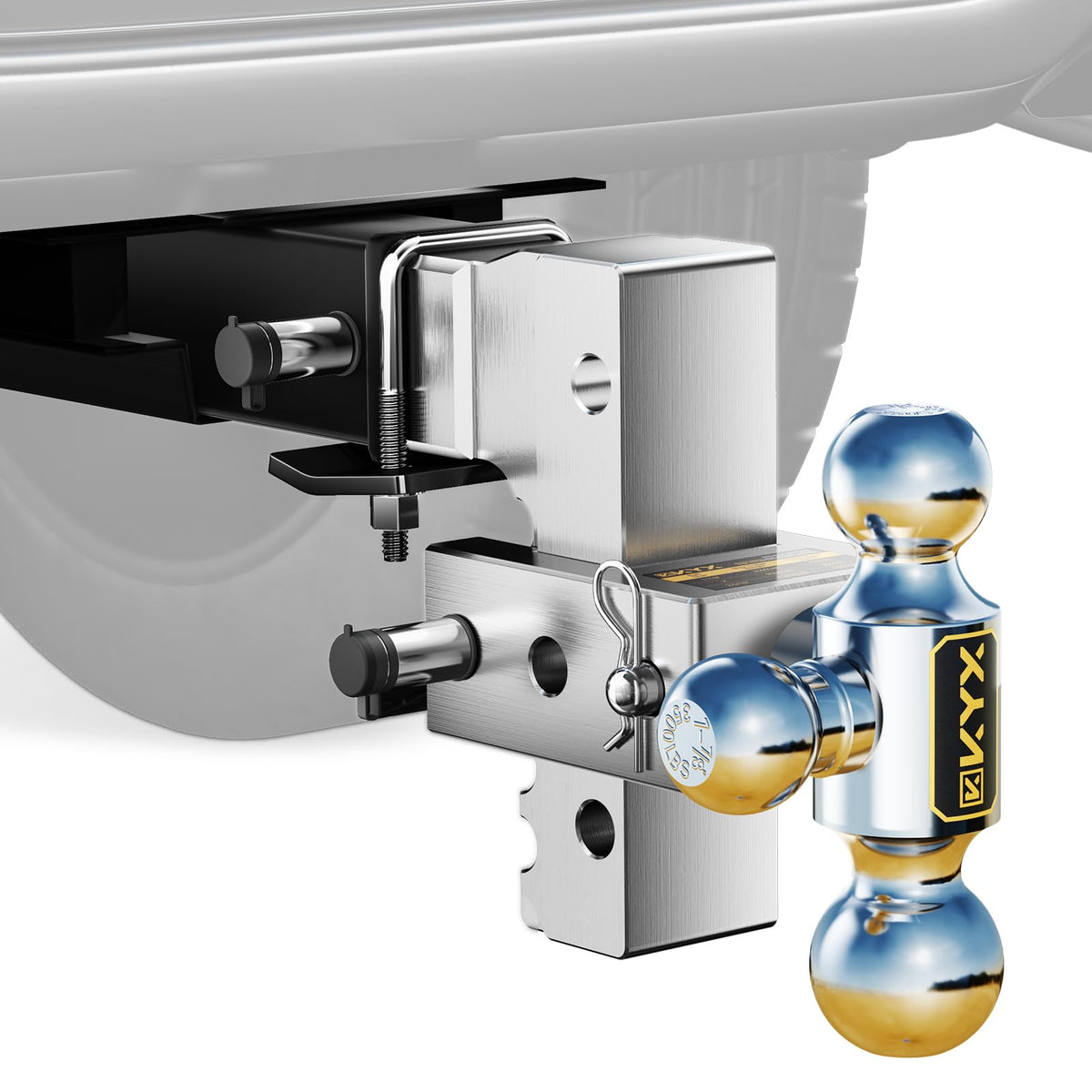 KYX Enganche de Remolque Ajustable de Aluminio 2 Pulgadas 12000 Libras