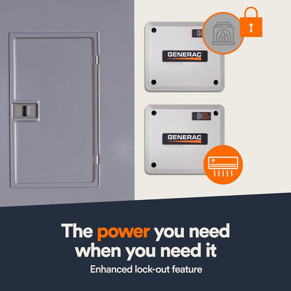 Generac 7000 Módulo de Gestión Inteligente 50A | Priorización de carga eficiente, tecnología sin cables, función de bloqueo, visualización LED de estado, gris
