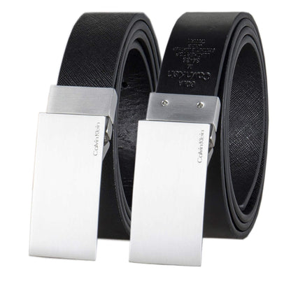 Calvin Klein Reversible Dress Belt With Plaque Buckle CinturónHombre - Grande - Deep Black - Black