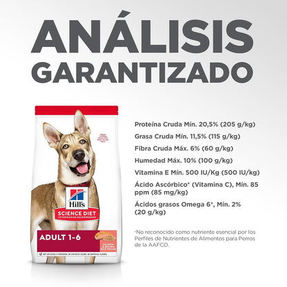 Hill's Science Diet Croquetas para Perro Adulto Sabor Salmón 2Kg | Croquetas Hill's para perro, salmón real, digestión saludable, sistema inmunológico fuerte, omega-6 y vitamina E