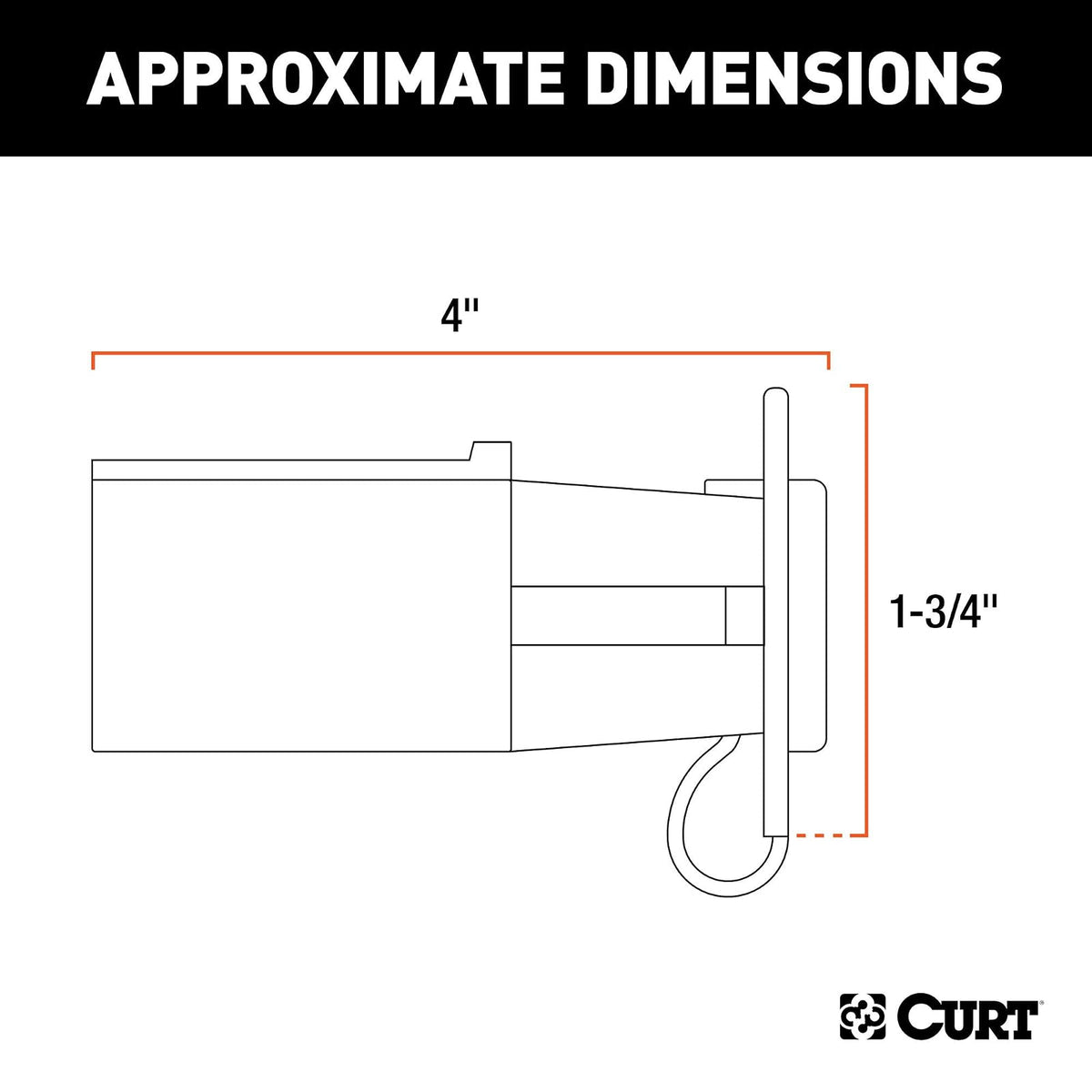 Curt 57245 Adaptador de Cableado de Remolque Plano de 7 Vías con Probador Negro