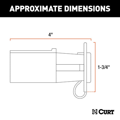 Curt 57245 Adaptador de Cableado de Remolque Plano de 7 Vías con Probador Negro