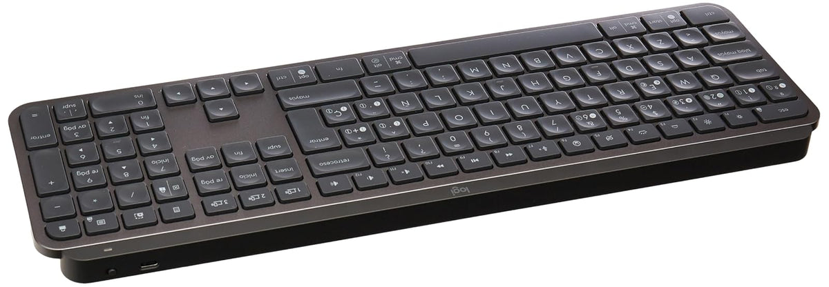 Logitech, MX Keys for Business, Teclado inalámbrico Iluminado avanzado, Escritura táctil con Respuesta óptima, Retroiluminación, Bluetooth, USB-C, Apple macOS, Microsoft Windows, Linux