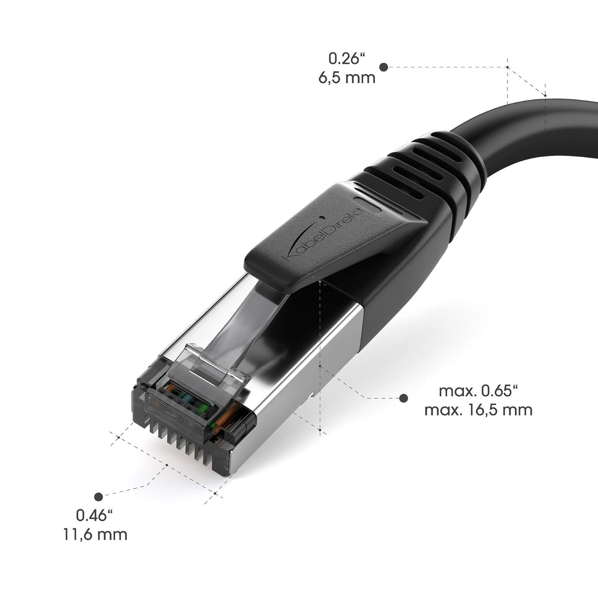 KabelDirekt – Cable Ethernet CAT8 40Gbit/s – 6ft/2m | CAT8.1, para Gaming/PS5/Xbox/Switch, RJ45, negro