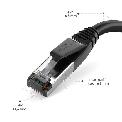 KabelDirekt – Cable Ethernet CAT8 40Gbit/s – 50ft/15m | CAT8.1, ideal para Gaming/PS5/Xbox/Switch, RJ45, negro