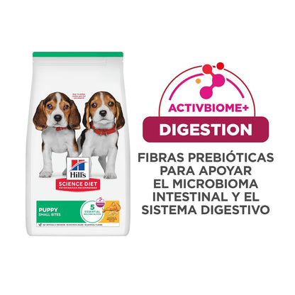 Hill's Science Diet Small Bites Croquetas para Cachorro Sabor Pollo 2Kg | Croquetas Hill's para perro, pollo real, razas pequeñas, crecimiento sano, desarrollo cerebral con DHA, soporte inmunológico