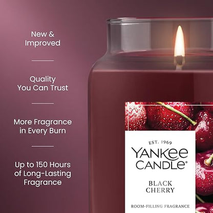 Yankee Candle - Vela perfumada en tarro grande con hasta 150 horas de tiempo de combustión, mezcla de cera de soja para una combustión más limpia y consistente, vela en tarro de 22 onzas con fragancia