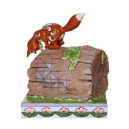 Enesco Disney Traditions de Jim Shore Figura del Zorro y el Perro en un Tronco, 13,75 cm, Multicolor