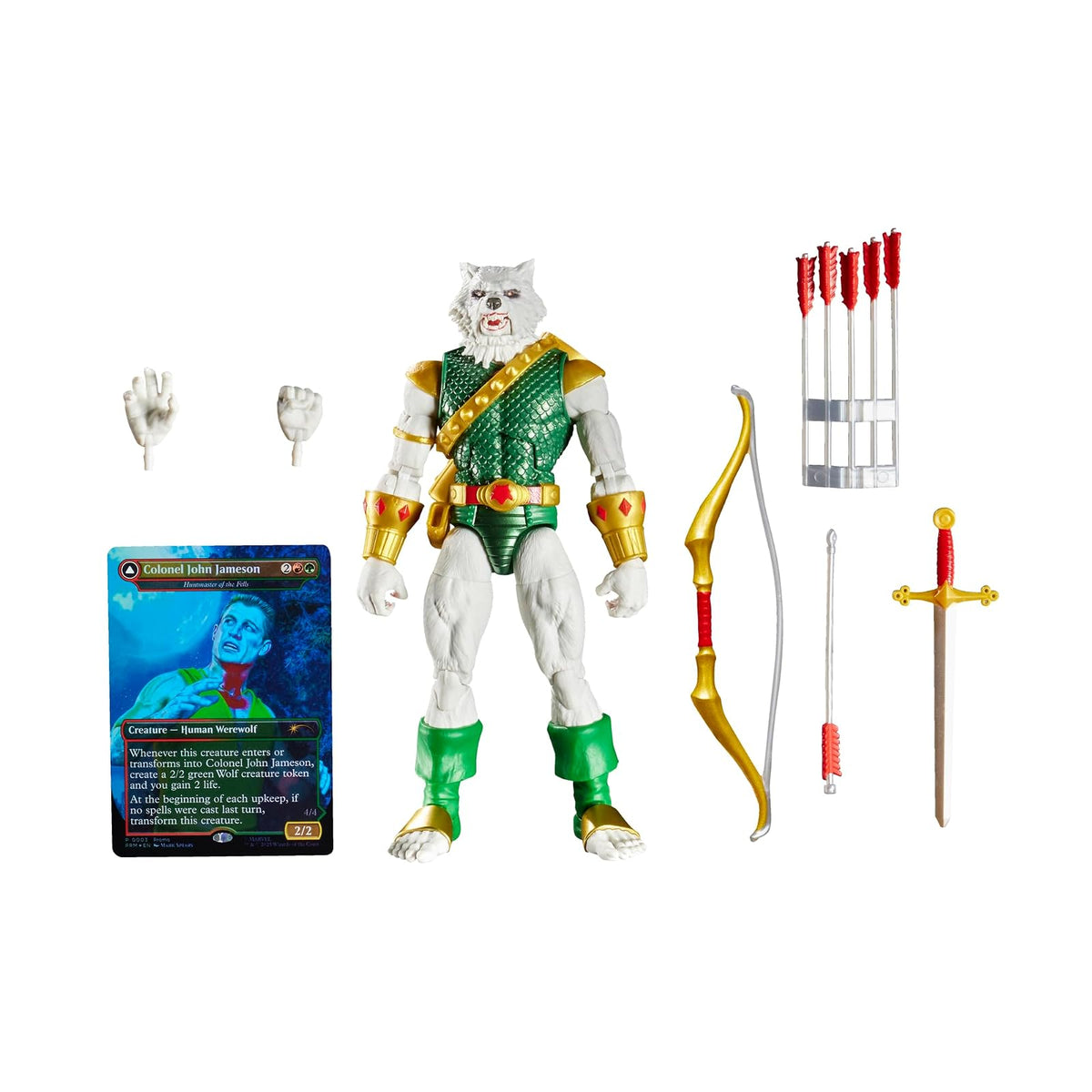 Marvel Legends Figura de Acción Spiderman 15 cm con Carta Coleccionable Magic: The Gathering - Hombre-lobo