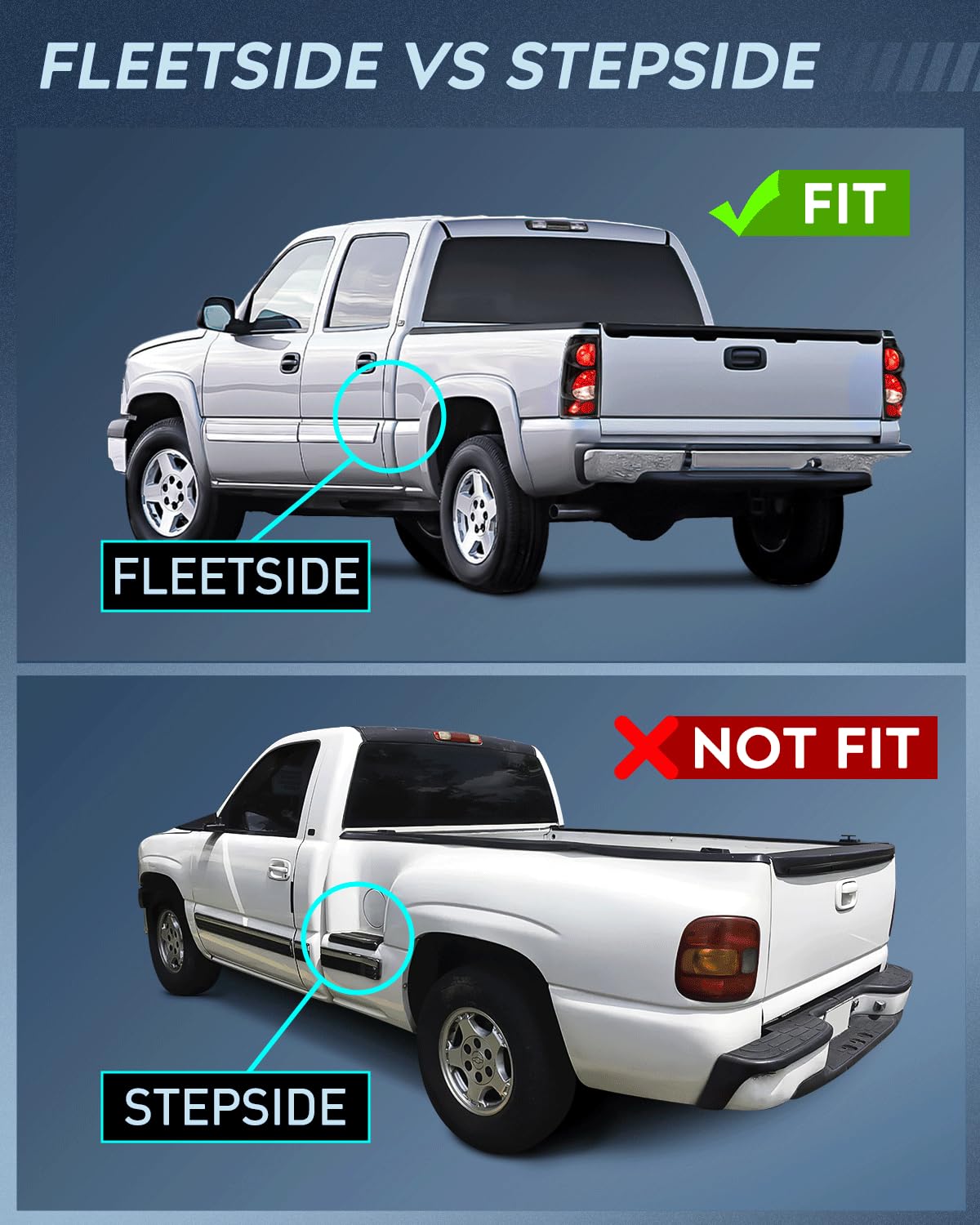 Nilight NA803 Conjunto de Luz Trasera para Chevrolet Silverado 1500/2500/3500 1999-2002 GMC Sierra, Estilo OE, Lente Ahumado