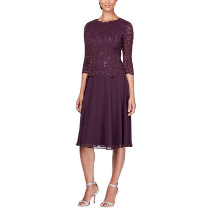 Alex Evenings Vestido de Encaje con Lentejuelas para Mujer (pequeño y Regular)