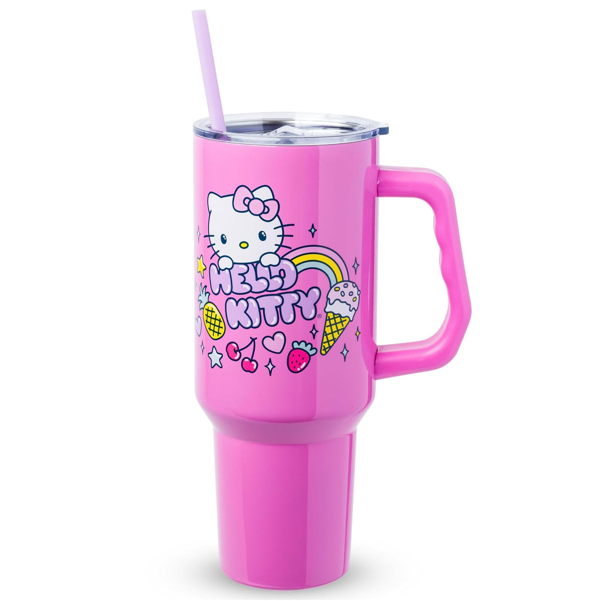 Silver Buffalo Vaso Térmico Care Bears, Acero Inoxidable, 40 oz - Hello Kitty Kawaii Summer