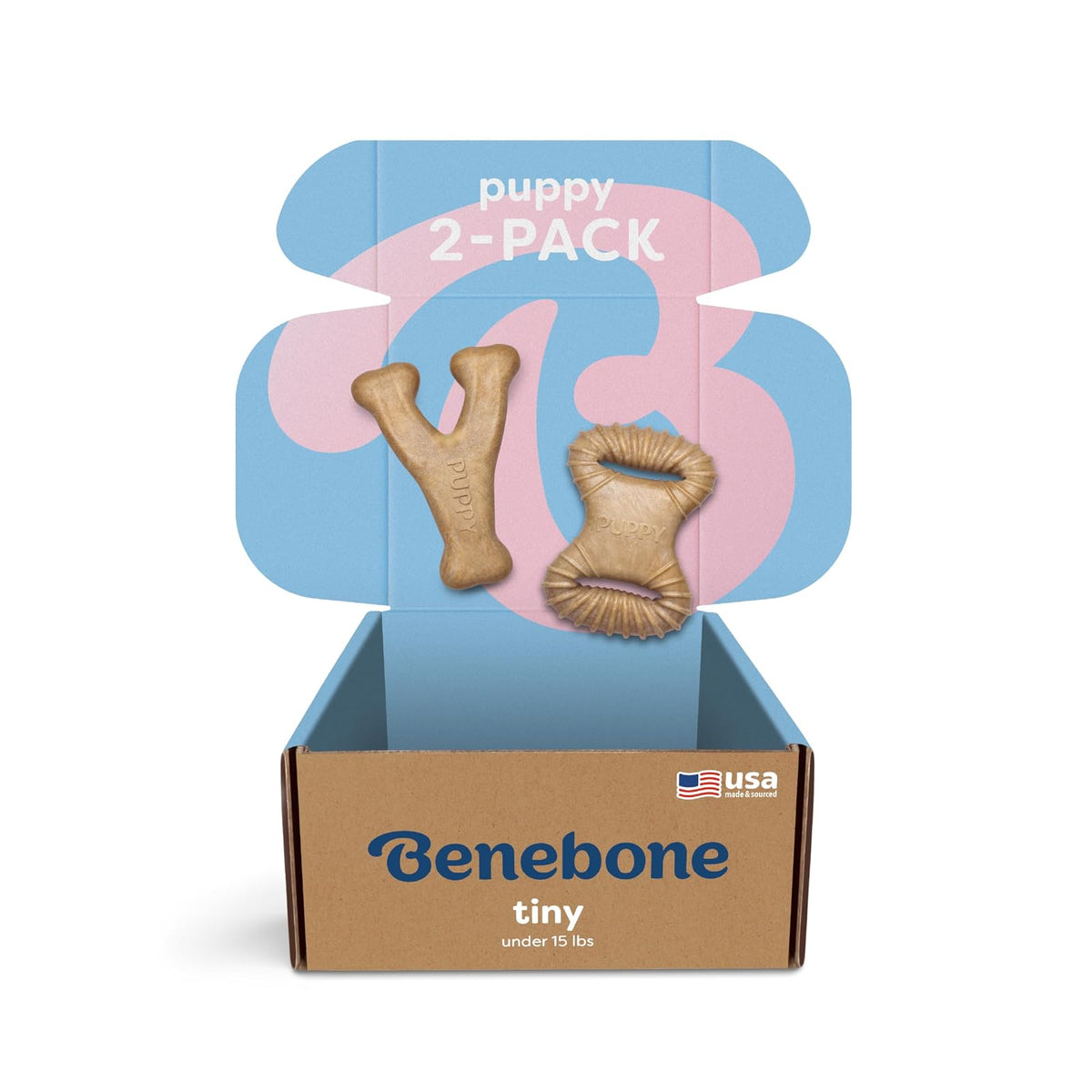 Benebone Puppy - Paquete de 2 masticables dentales para Pollo/espoleta