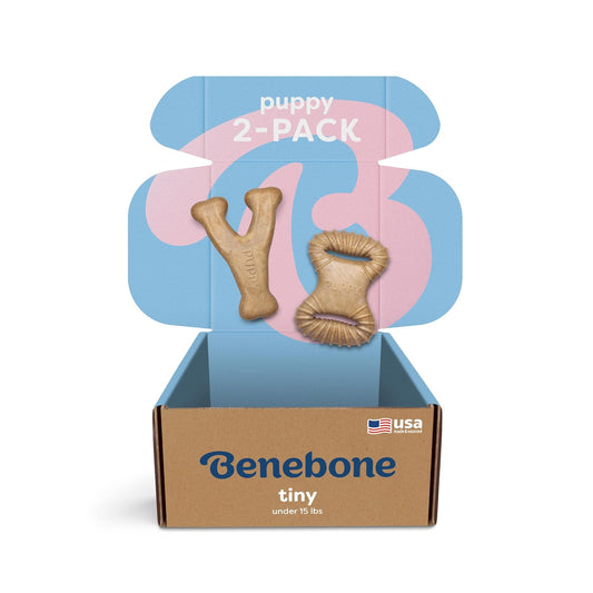 Benebone Puppy - Paquete de 2 masticables dentales para Pollo/espoleta
