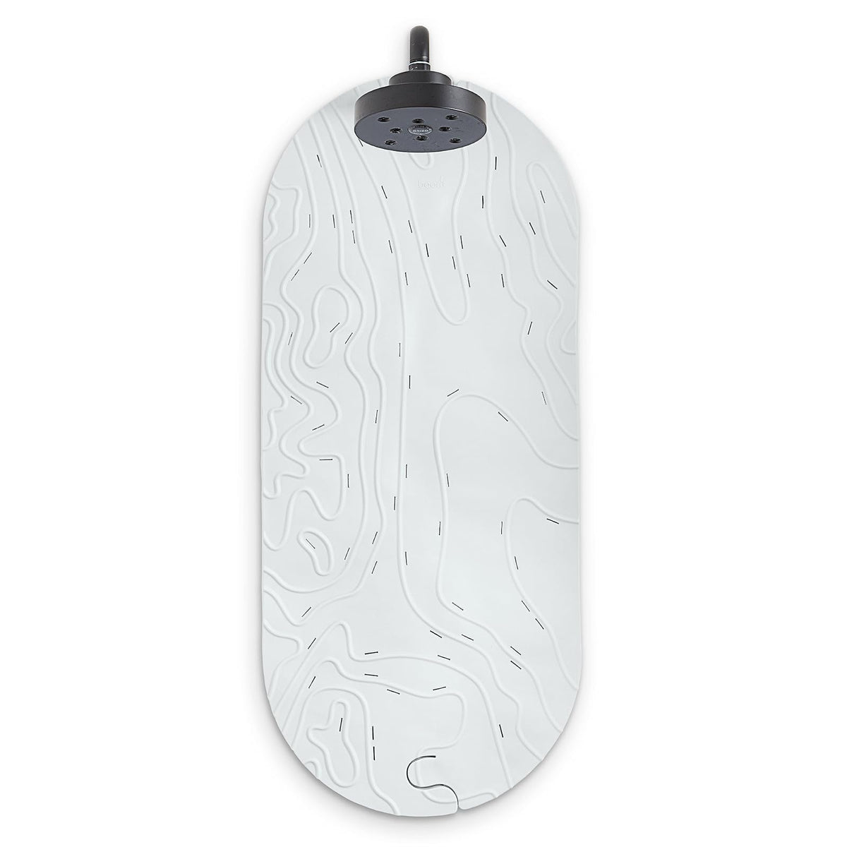 Boon GRIFFLE - Alfombrilla de baño con Textura Antideslizante y Gancho para Colgar y Agujeros de Drenaje, Color Gris