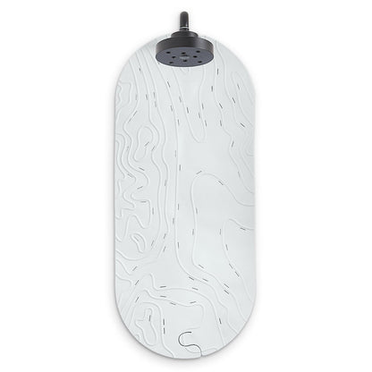 Boon GRIFFLE - Alfombrilla de baño con Textura Antideslizante y Gancho para Colgar y Agujeros de Drenaje, Color Gris