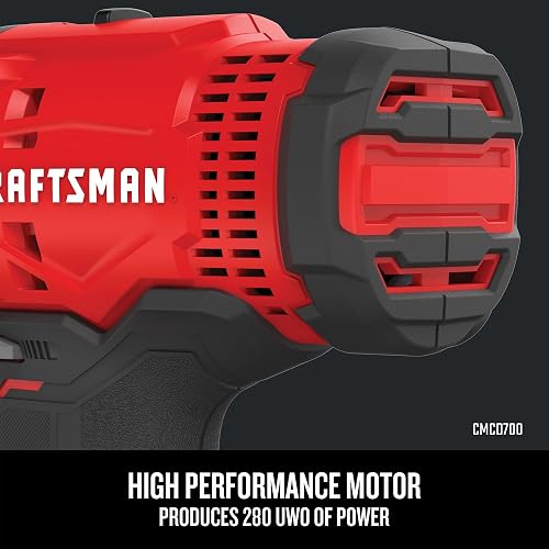 CRAFTSMAN Kit Taladro Inalámbrico y Atornillador Impacto 20V, CMCK200C2 | Kit Taladro Inalámbrico, Atornillador de Impacto, 20V, Incluye 2 Baterías, Bolsa de Herramientas