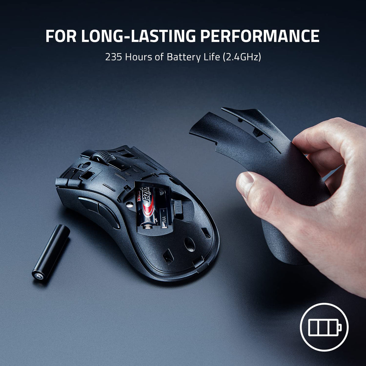 Razer DeathAdder V2 X Hyperspeed: mouse gamer con diseño ergonómico Inalámbrico ultrarrápido – Duración de la batería 235 horas - Windows Standard Edition