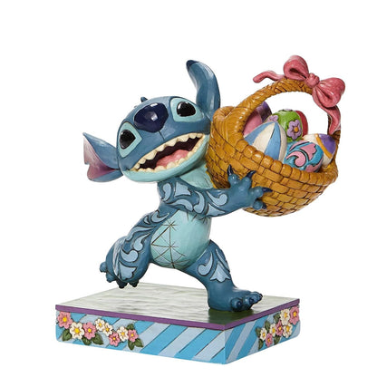 Enesco Disney Traditions by Jim Shore Lilo and Stitch Running con Cesta de Pascua, 5.75 Pulgadas, Multicolor