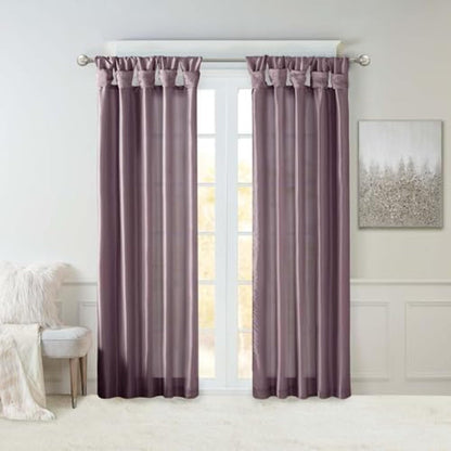 Madison Park Emilia Cenefa de Seda Sintética con Abalorio - 127An x 213.4Al cm (1 Paneles) - Panel - Púrpura