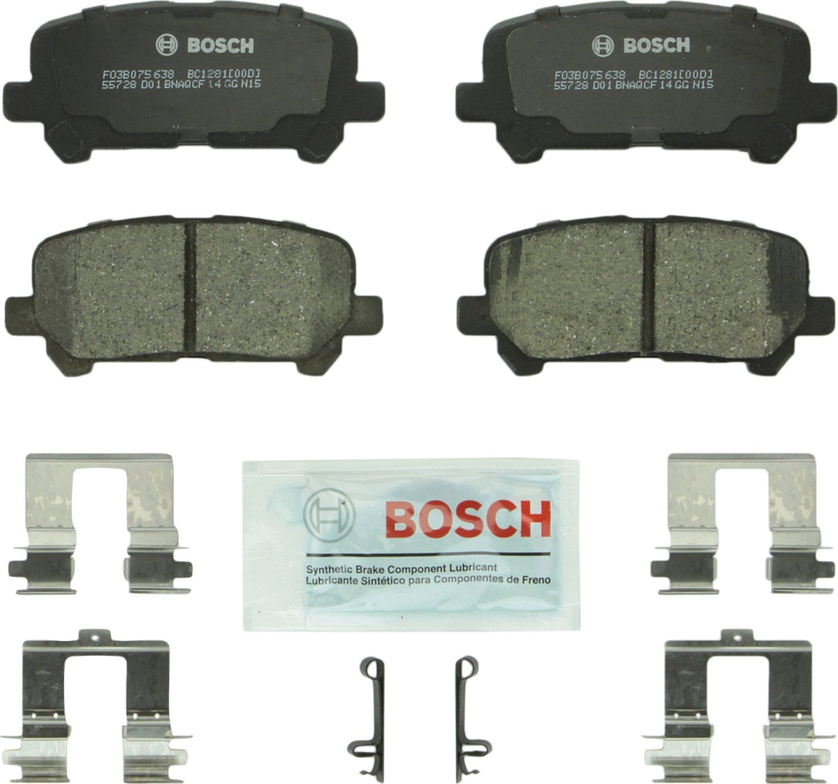 Bosch QuietCast Premium Pastillas de Freno Cerámicas - Posterior - 1281 - QuietCast Ceramic