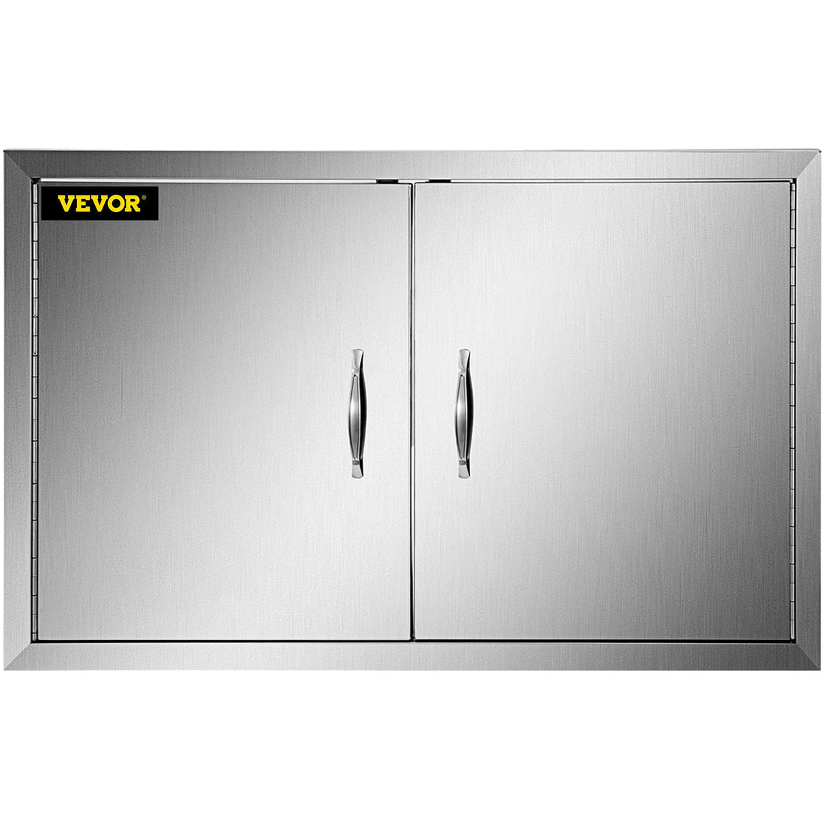 VEVOR Puerta de Acceso a Barbacoa 78,7 x 60,9 cm Puerta de Cocina Exterior Doble Puerta Empotrada de Acero Inoxidable con Manija para Isla de Barbacoa, Estación de Parrilla, Armario Exterior