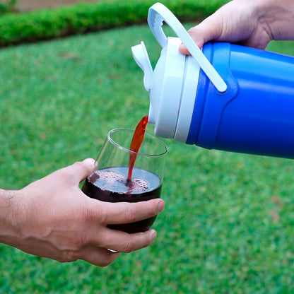 Guateplast Termo 1.5 L Poliuretano | Azul, material poliuretano, libre de BPA, mantiene bebidas frías o calientes