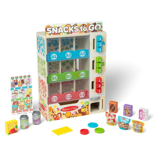 Melissa & Doug Juego de máquina expendedora de Madera para clasificar, Guardar y Seleccionar, Juguete de Comida de Madera para niños y niñas de a Partir de 3 años