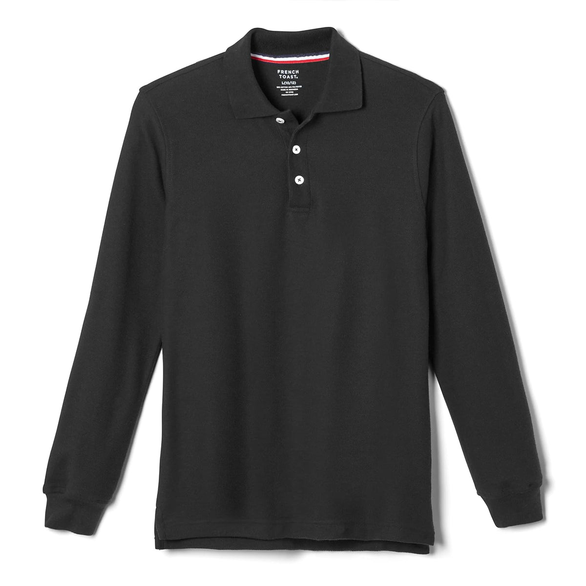 French Toast Camisa Polo Manga Larga para Niño - Black - 10-12