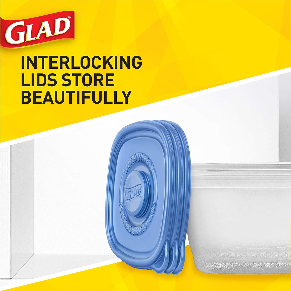 Glad To Go Food Storage Containers | Medium 24 oz Containers for Food Storage from Glad | Strong and Sturdy Rectangle Containers in Standard Size, 4 Count - 6 Pack