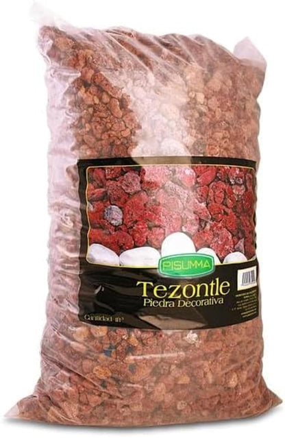 PISUMMA Tezontle Rojo 1" a 1 1/2" - Presentación 10 L - Piedra Volcánica Natural para Jardín, Macetas, Drenaje, Peceras y Paisajismo