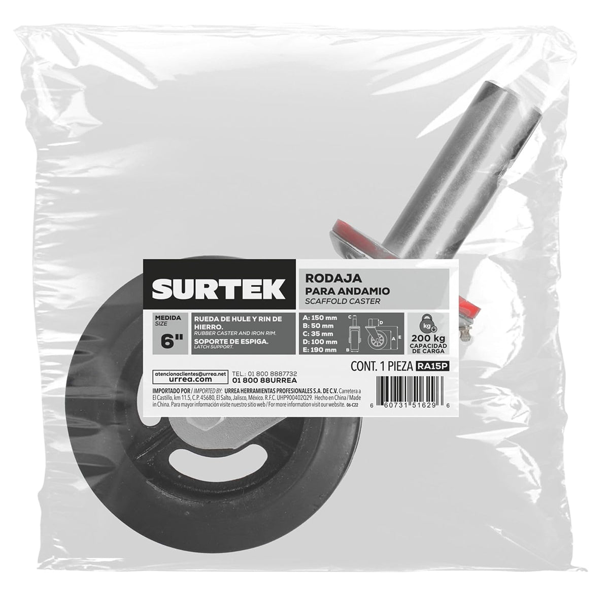 Surtek RA15P Rodaja de hule para andamio 6"