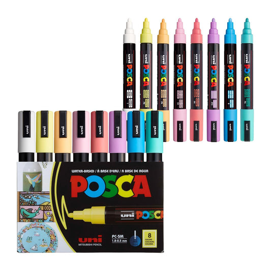 POSCA PASTEL Juego de Marcadores para Arte 8 Piezas PC5M-8SOFT
