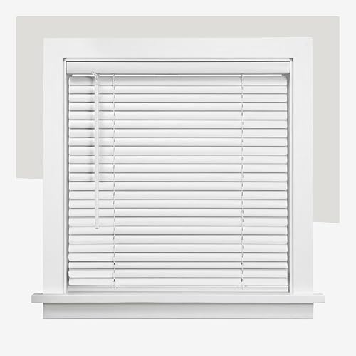 CHICOLOGY - Mini persianas para ventanas de interior, 17 pulgadas de ancho x 72 pulgadas de alto, persianas de vinilo horizontales blancos, inalámbricas, fáciles de instalar, elegante ajuste de perfil