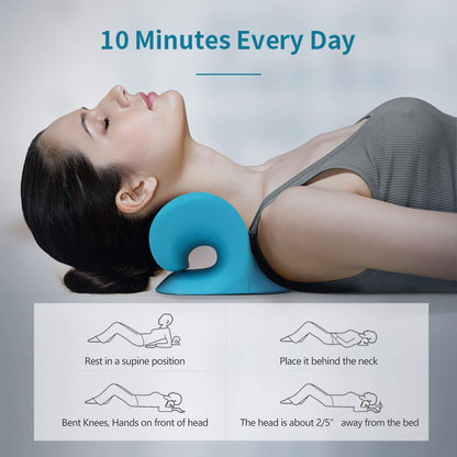 RESTCLOUD - Relajador de Cuello y Hombro, Dispositivo de tracción Cervical para Alivio del Dolor TMJ y alineación de la Columna Cervical, Almohada quiropráctica