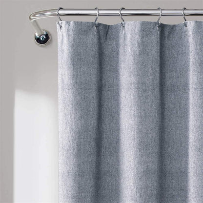 Lush Decor, Navy Nantucket - Cortina de Ducha con Flecos de algodón teñido, 72 x 72 Pulgadas, 72 x 72 Pulgadas