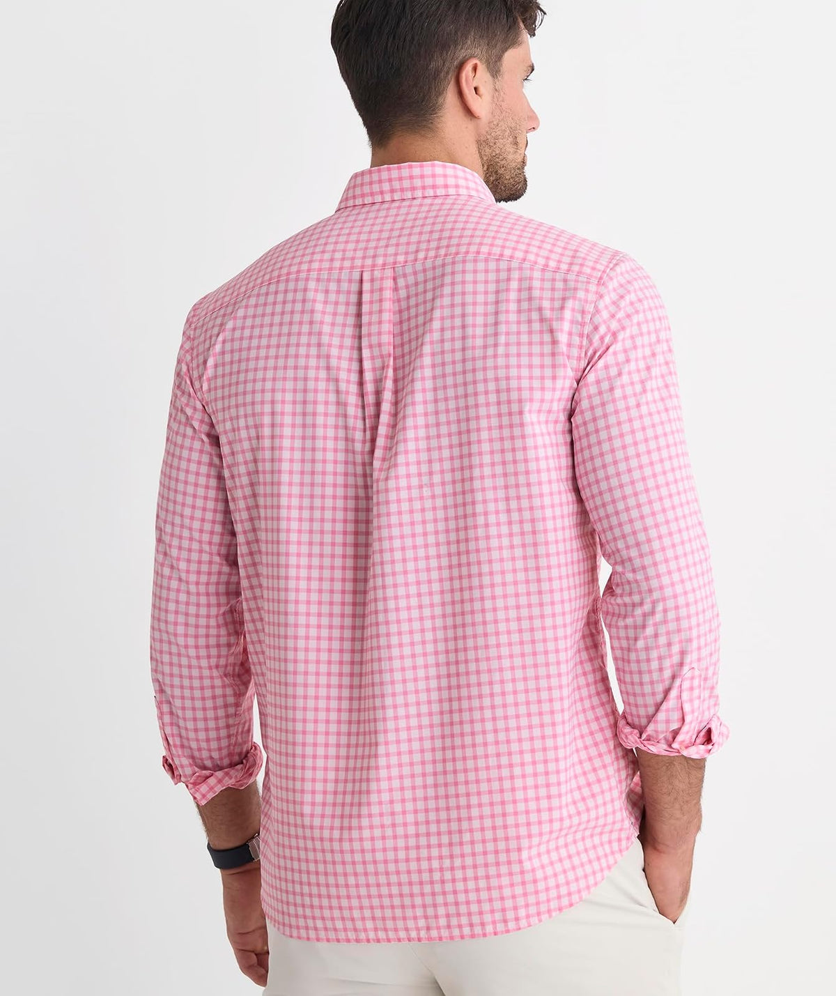 Vineyard Vines - Camisa de Rendimiento para Mujer con diseño de tiburón limón y Guinga, Bebida Rosa