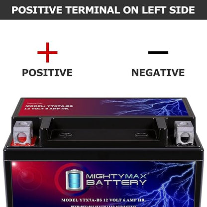 Mighty Max Battery YTX7A-BS – 12V 6AH 105 CCA – SLA Power Sport Battery – Producto de la marca Mighty Max Battery (3456282)