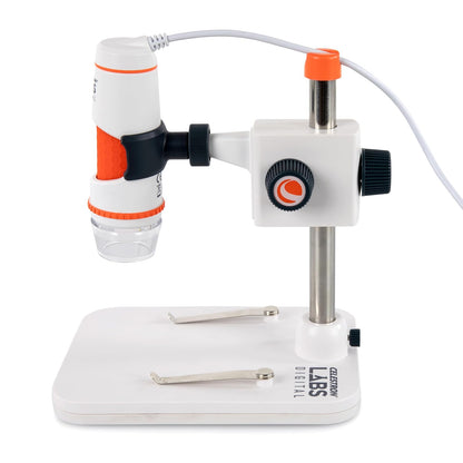 Celestron - Microscopio Digital Pro de 5 MP - Microscopio USB de Mano Compatible con Windows PC y Mac - Aumento 20x-200x - Perfecto para Recoger Sellos, Recoger Monedas
