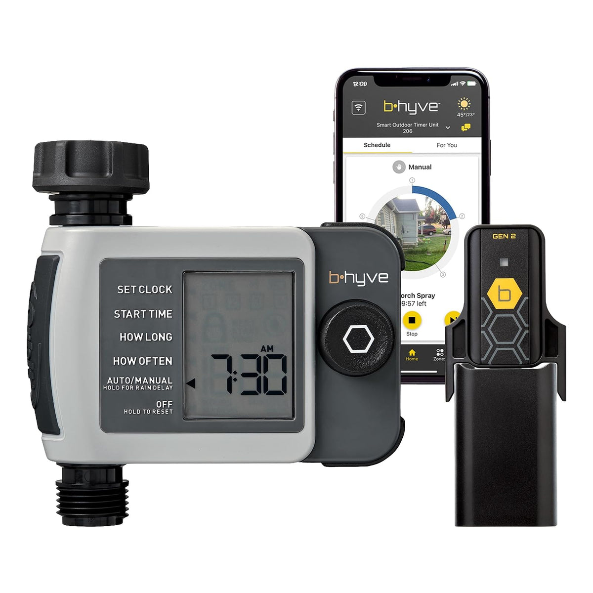 Orbit 24516 B-hyve XD - Temporizador Inteligente de riego de Manguera de 1 Puerto con concentrador Wi-Fi