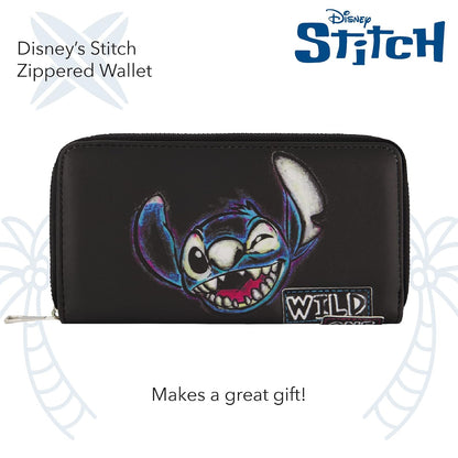 Disney Concept One Lilo and Stitch portafolios con cierre, cierre alrededor de la portafolios, color negro