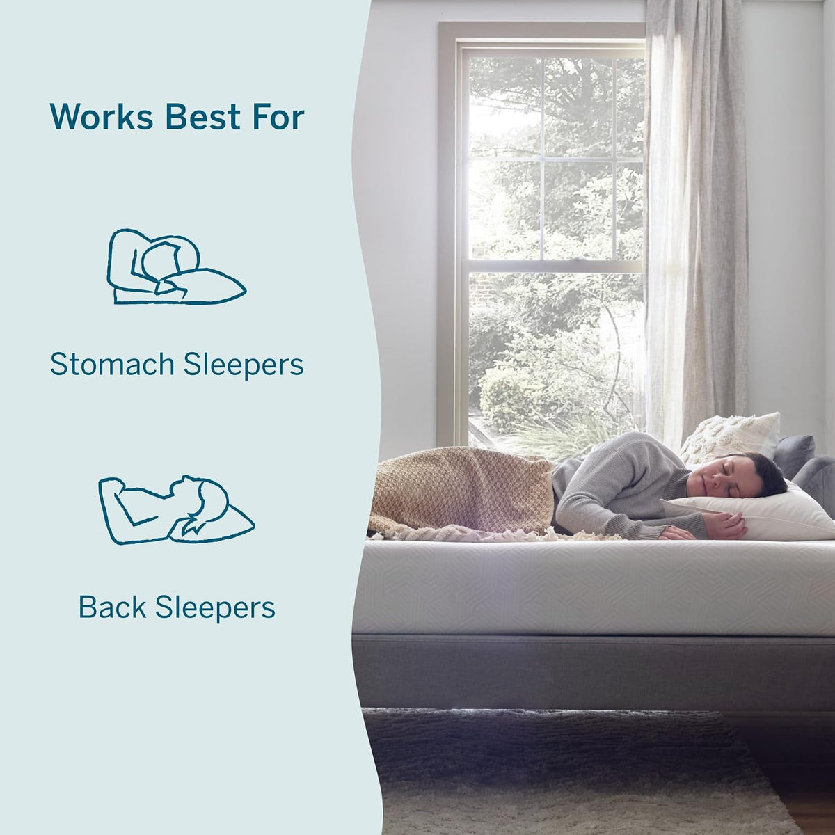 Lucid - Colchón Matrimonial de Memory Foam con Gel y Bambú - 20 cm - Colchón Firme - Funda Lavable y Transpirable - Compatible con Bases Ajustables - Ideal para Cualquier Recámara