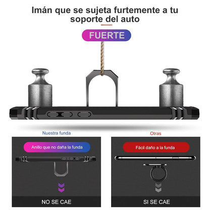 Funda Uso Rudo con Anillo para Moto Edge 20 Lite (Negro)